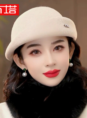 布塔帽子女秋冬羊毛呢英伦时尚百搭复古秋冬季羊毛帽PT1338