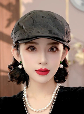 布塔时尚简约复古画家帽夏季大头围前进帽鸭舌帽报童帽女PT0737