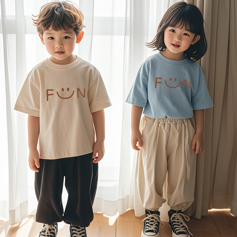 亲子装短袖t恤学校活动班服2025夏季新款洋气全家全家写真拍照