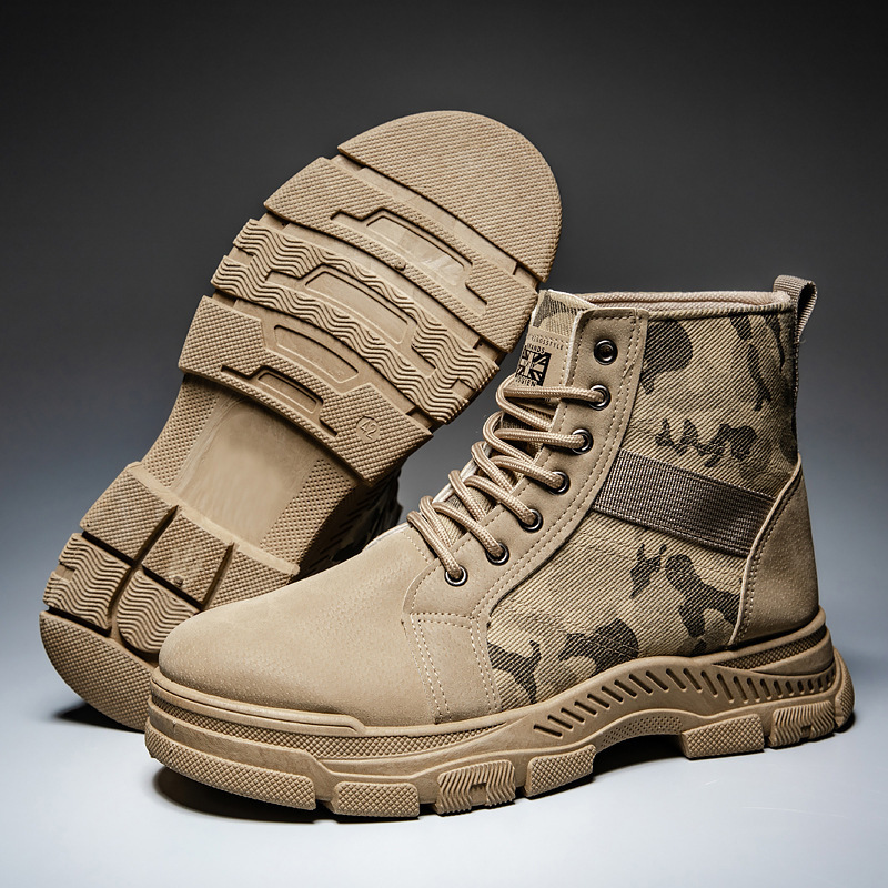 新款高帮男鞋防滑厚底户外靴