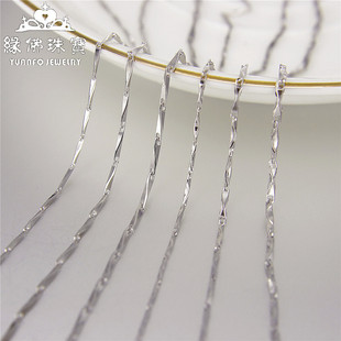 S925纯银项链锁骨项配链瓜子链元宝链学生银链简约女礼物不含吊坠