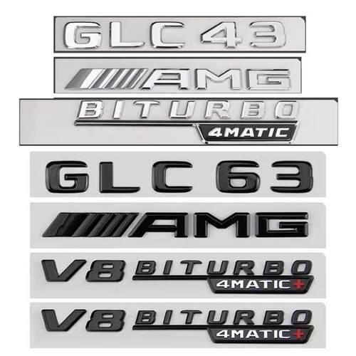 适用奔驰车标尾标GLC300L字标GLC260L标贴改装GLC43 63SAMG后标志