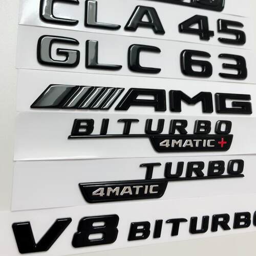 奔驰车标AMG A45 CLA45 GLC63GLAGLE后尾标黑色V8TURBO叶子板侧贴