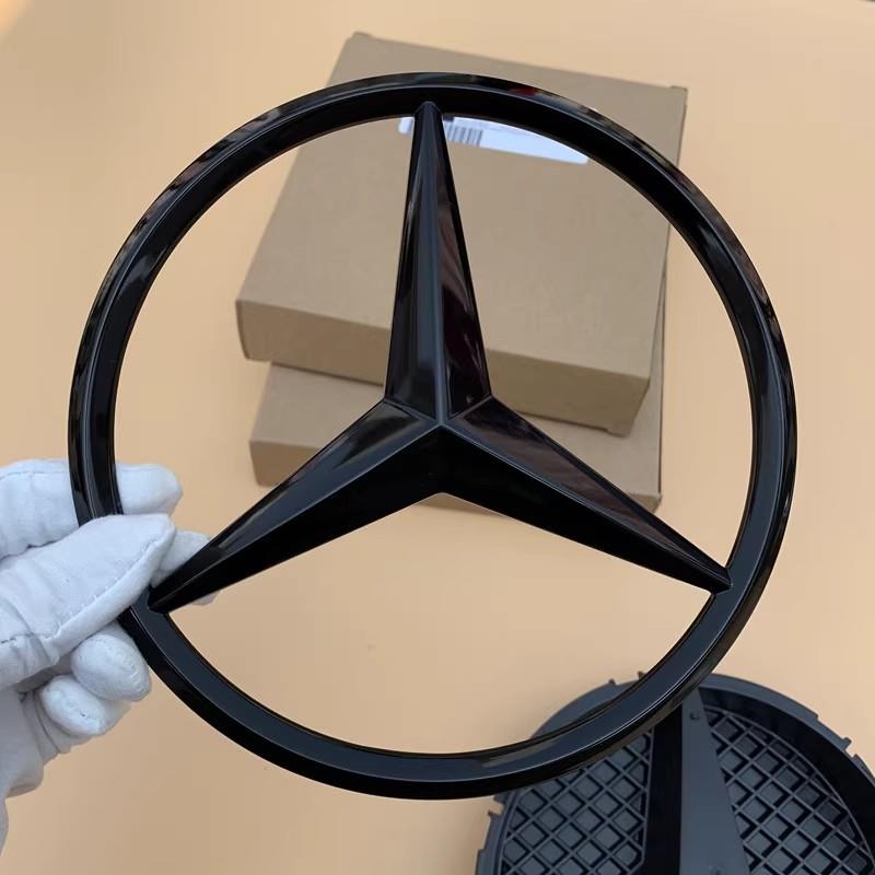 适用奔驰C180/C200/E2600/E300L/c63亮黑中网标志车头大标前车标