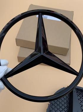 适用奔驰C180/C200/E2600/E300L/c63亮黑中网标志车头大标前车标