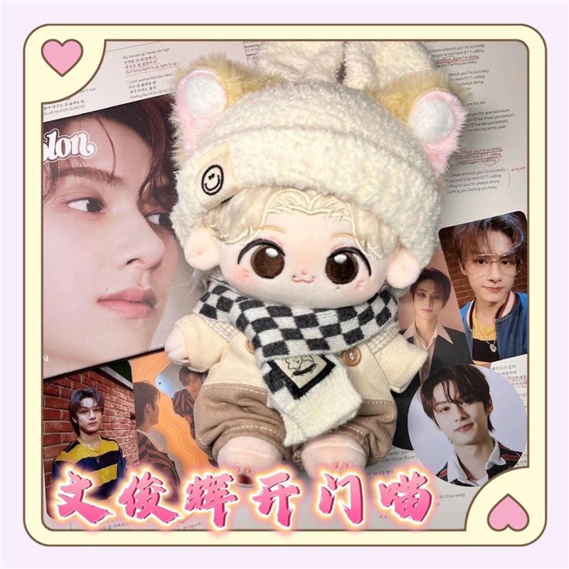 seventeen 文俊辉属性20cm棉花娃娃开门喵帅气玩偶小众定制送女生