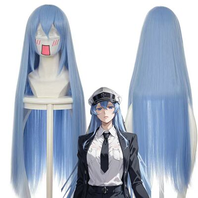 斩赤红之瞳 Esdeath艾斯德斯cosplay假发蓝色100CM万用长发