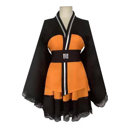 【6533人收藏】火影忍者漩涡鸣人cos服橘黑性转和服cosplay动漫原