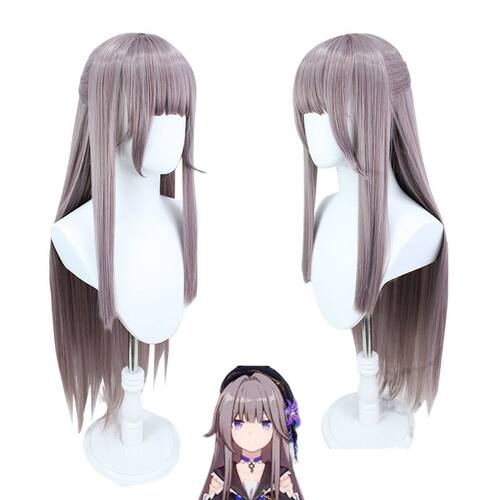 崩坏星穹铁道 黑塔cos假发 cosplay假发灰紫长直发假毛
