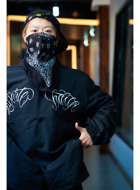 FunkyStyle秋冬国潮百搭bboy嘻哈复古奇卡诺街舞教练夹克外套男女