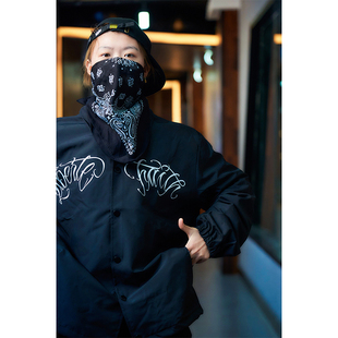 FunkyStyle秋冬国潮百搭bboy嘻哈复古奇卡诺街舞教练夹克外套男女