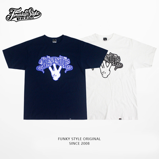 FunkyStyle夏季国潮街头嘻哈短袖街舞服男女T恤半袖百搭INS情侣装