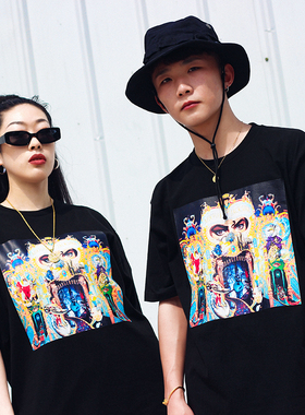 FunkyStyle原创MJ杰克逊DANGEROUS危险之旅嘻哈宽松潮街舞短袖T恤