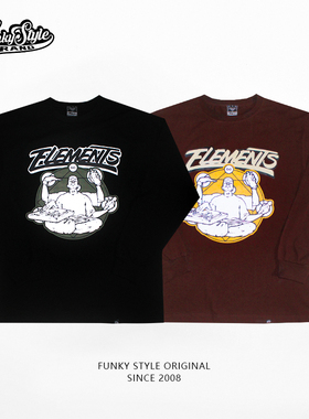 FunkyStyle街舞宽松T恤嘻哈长袖popping原创潮牌大码纯棉潮上衣男