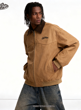 FunkyStyle原创复古bboy底特律美式复古翻领休闲百搭潮牌夹克外套