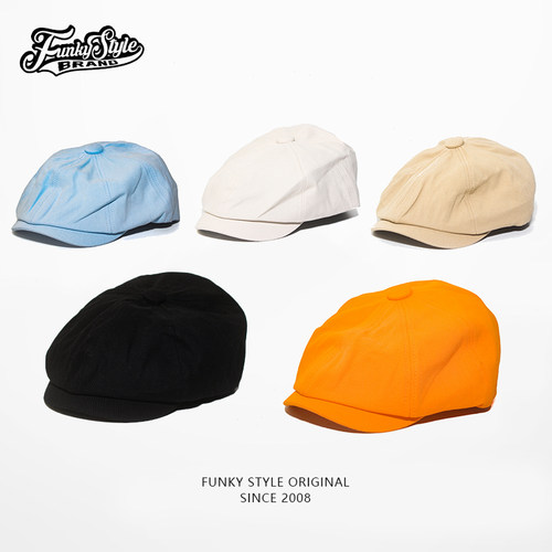 funkystyle潮ins街头纯色报童帽