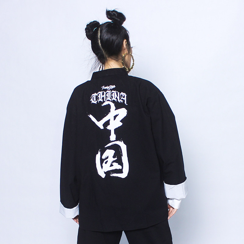 FUNKYSTYLES ORIGINAL BUCKLE ANTIQUE WEST COAST CHINESE STYLE HIP HOP TANG COSTUME BBOY HIP HOP JACKET