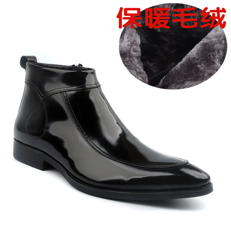 新品保暖英伦尖头韩版休闲皮靴
