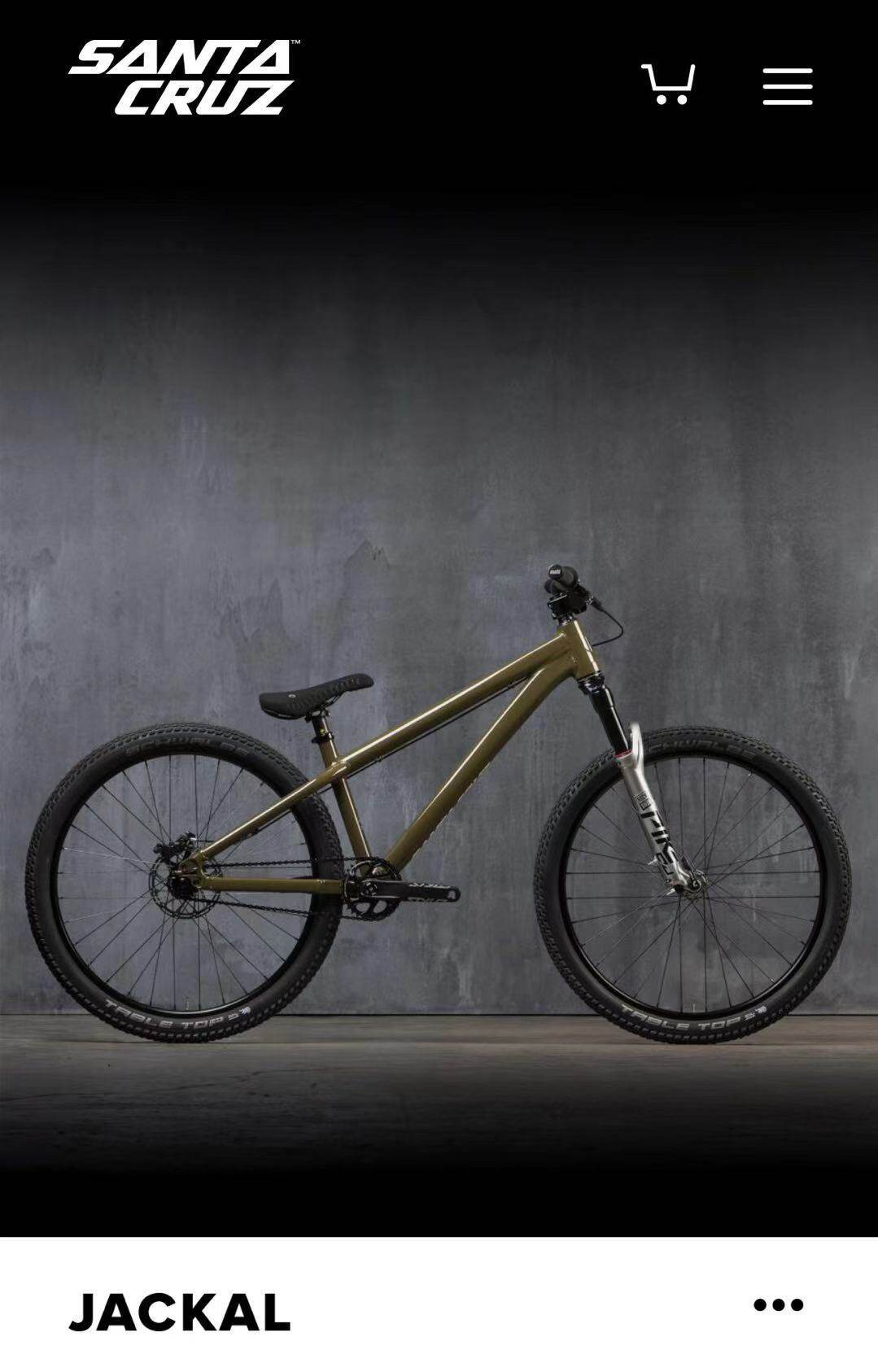 美国santa cruz jackal 26 铝合金dj土坡街车山地车车架行货