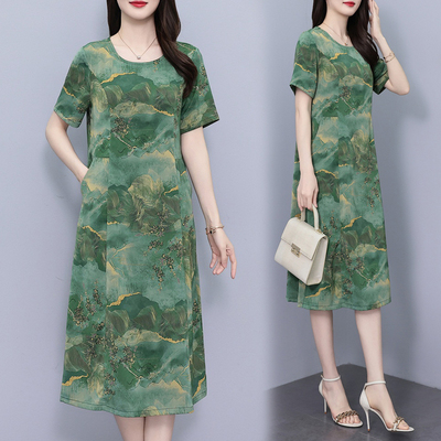 夏季新款大牌真丝连衣裙