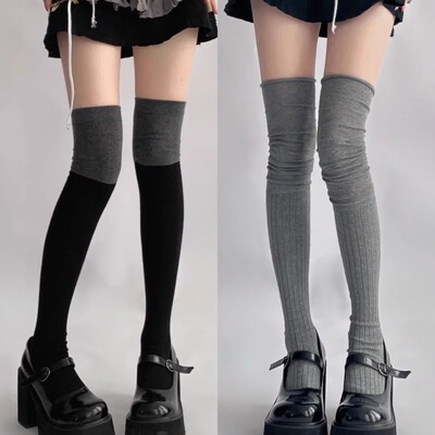 过膝堆堆袜子女春夏季长筒靴袜