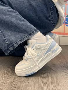 港风潮小众设计街拍厚底板鞋 百搭透气休闲小白鞋 夏款 女鞋