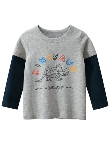 Детский осенний приятный телу лонгслив для мальчиков, свободный крой, в западном стиле