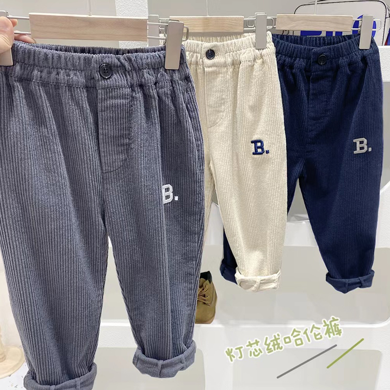 男童春秋款休闲裤灯芯绒长裤