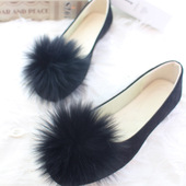 女2024新款 豆豆鞋 绒面方头浅口平底女鞋 时尚 单鞋 大码 韩版 毛毛鞋