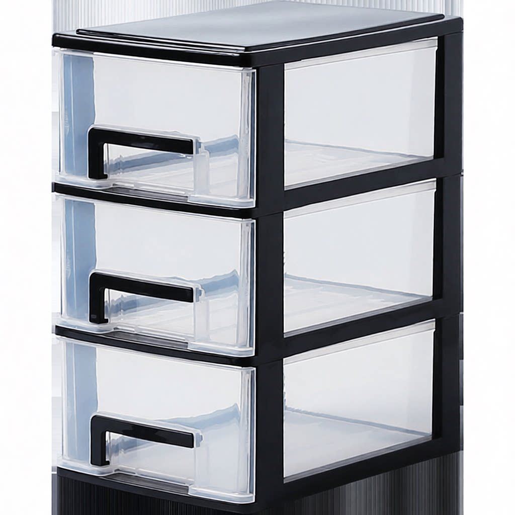 德国进口透明桌面收纳盒小抽屉书桌收纳柜塑料迷你储物盒化妆品收