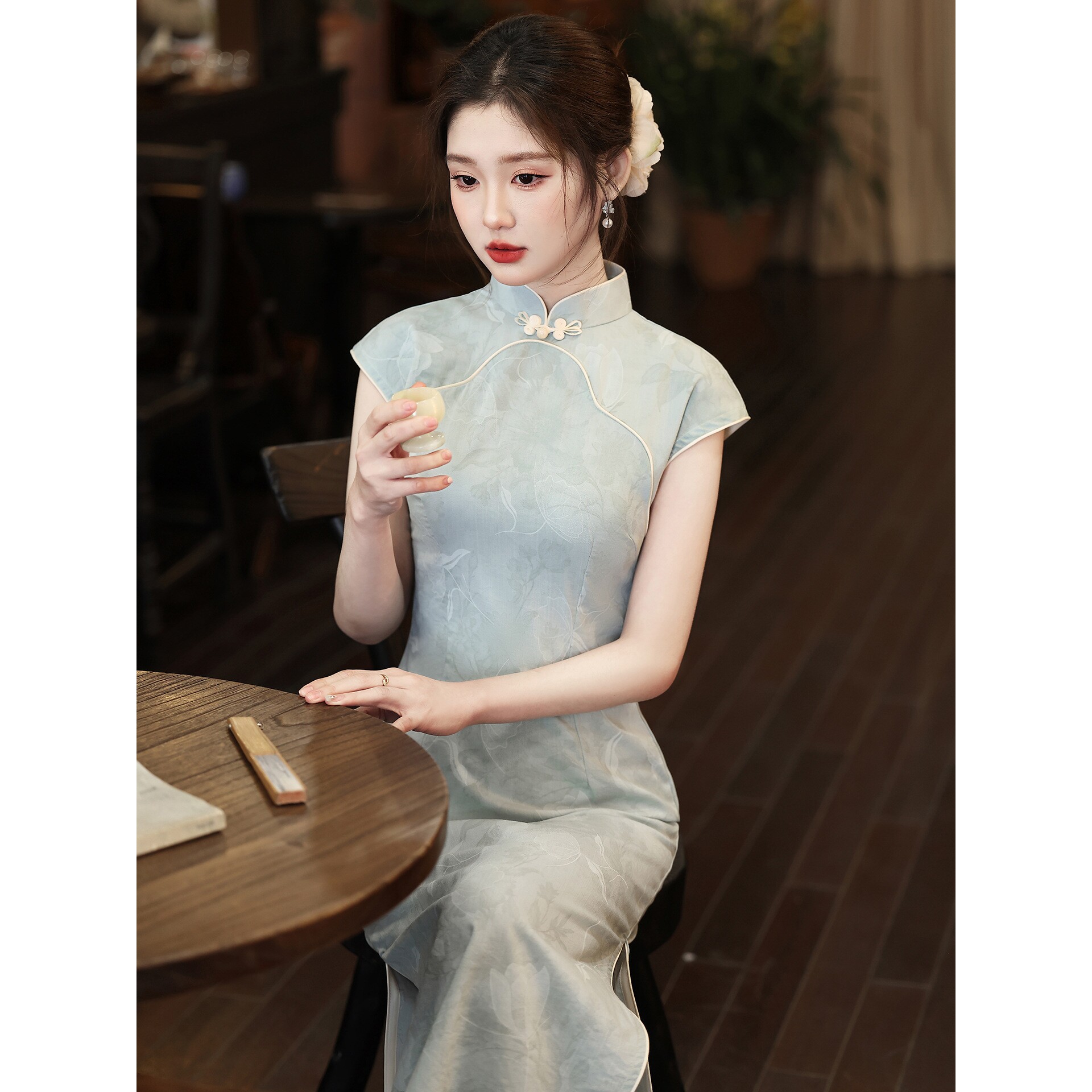 织造局【薄荷夏天】春夏款绝美少女仙气新中式改良旗袍连衣裙日常