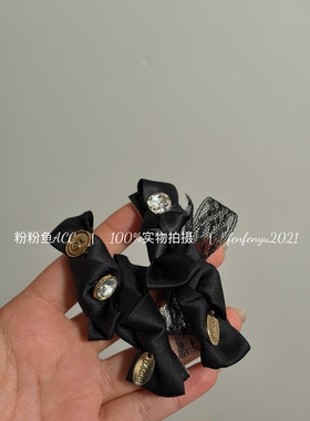 粉粉鱼acc@云朵褶皱ab蝴蝶结丝带女高级感新款陈太同款鸭嘴夹J40