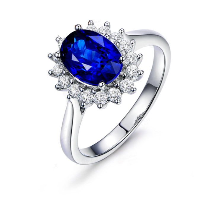 戴妃款天然经典高级蓝宝石