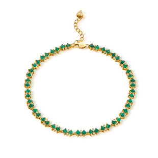 18k黄金天然哥伦比亚祖母绿宝钻石手链镯女小众设计高级珠宝定制