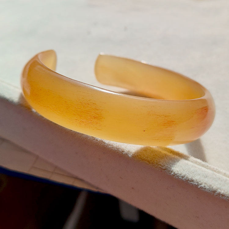 真品羊角手镯开口镯子女士送老人饰品保健养生礼物凉血天然手环