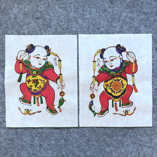 正宗手工木版年画刘海戏金蟾开封朱仙镇老传统年画收藏品非遗文化