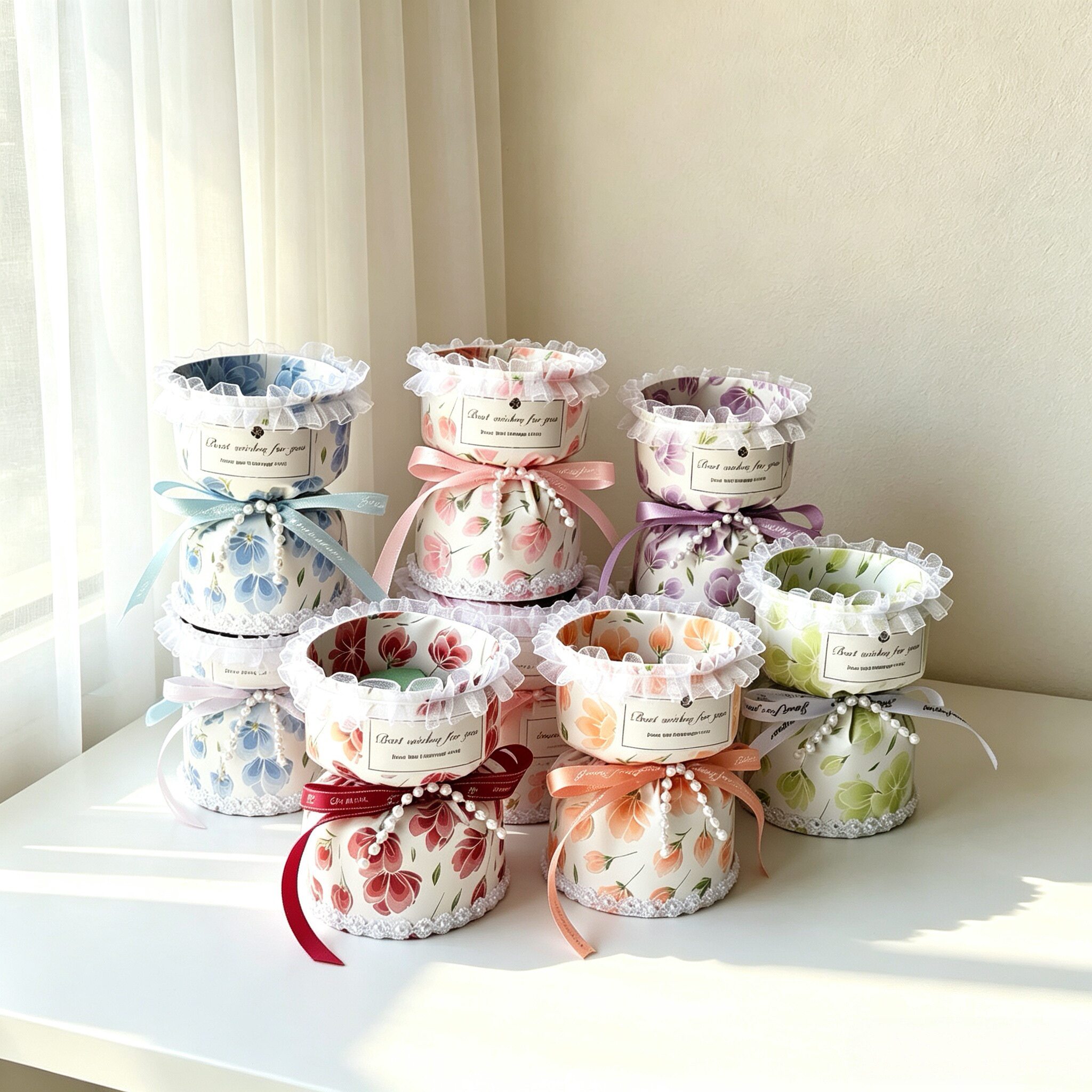 迷你小花壳成品鲜花陶瓷花插花