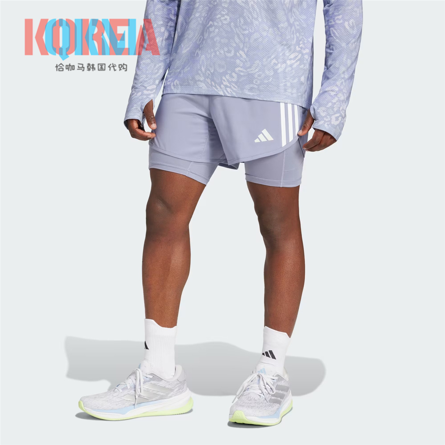 AdidasOwnTheRun2in1跑步裤