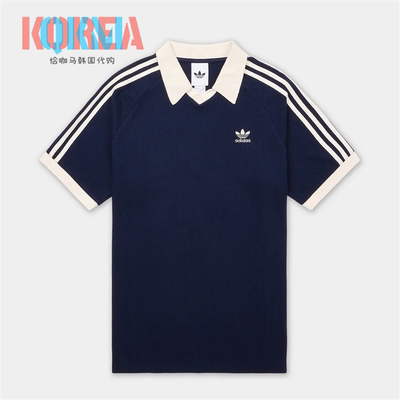 阿迪达斯Adidas三叶草男女华夫格美式复古休闲运动T恤短袖 KB5461