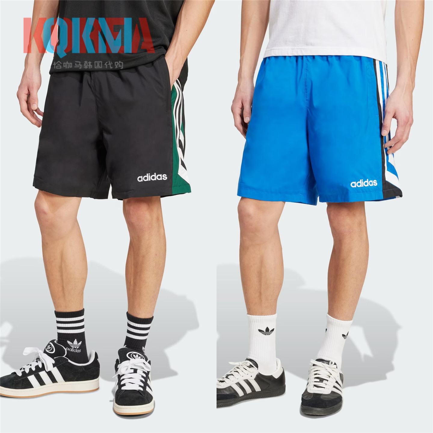 阿迪达斯复古休闲运动五分短裤
