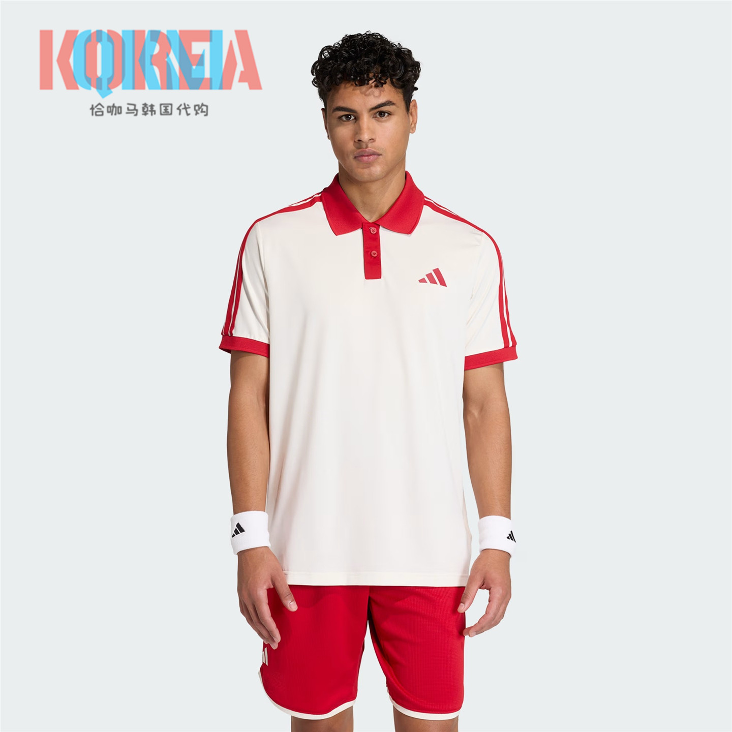 阿迪达斯Adidas男女网球复古休闲运动Polo翻领T恤Tee短袖 KE6718