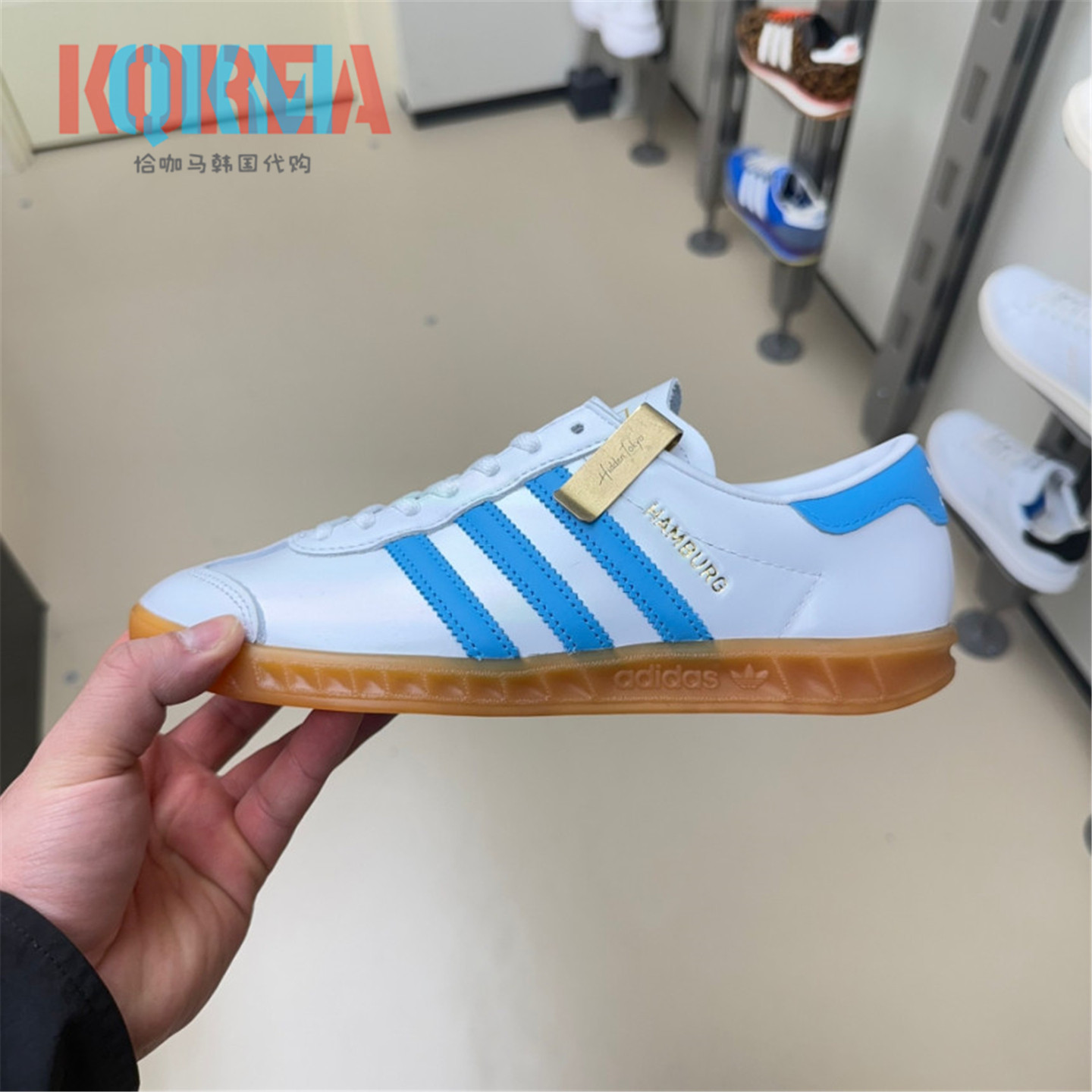阿迪达斯Adidas三叶草Hamburg男女复古休闲运动牛筋底板鞋 JI2625