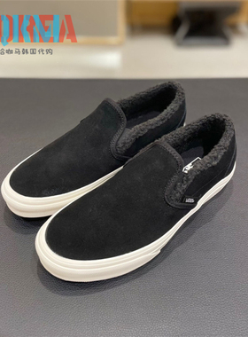 Vans范斯Slip On男女复古休闲运动加绒懒人一脚蹬板鞋VN000CT5BLA