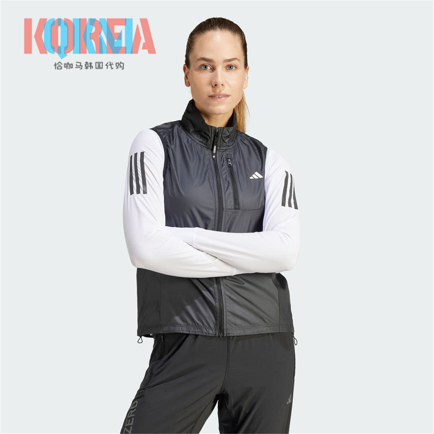Adidas女子户外运动跑步马甲背心