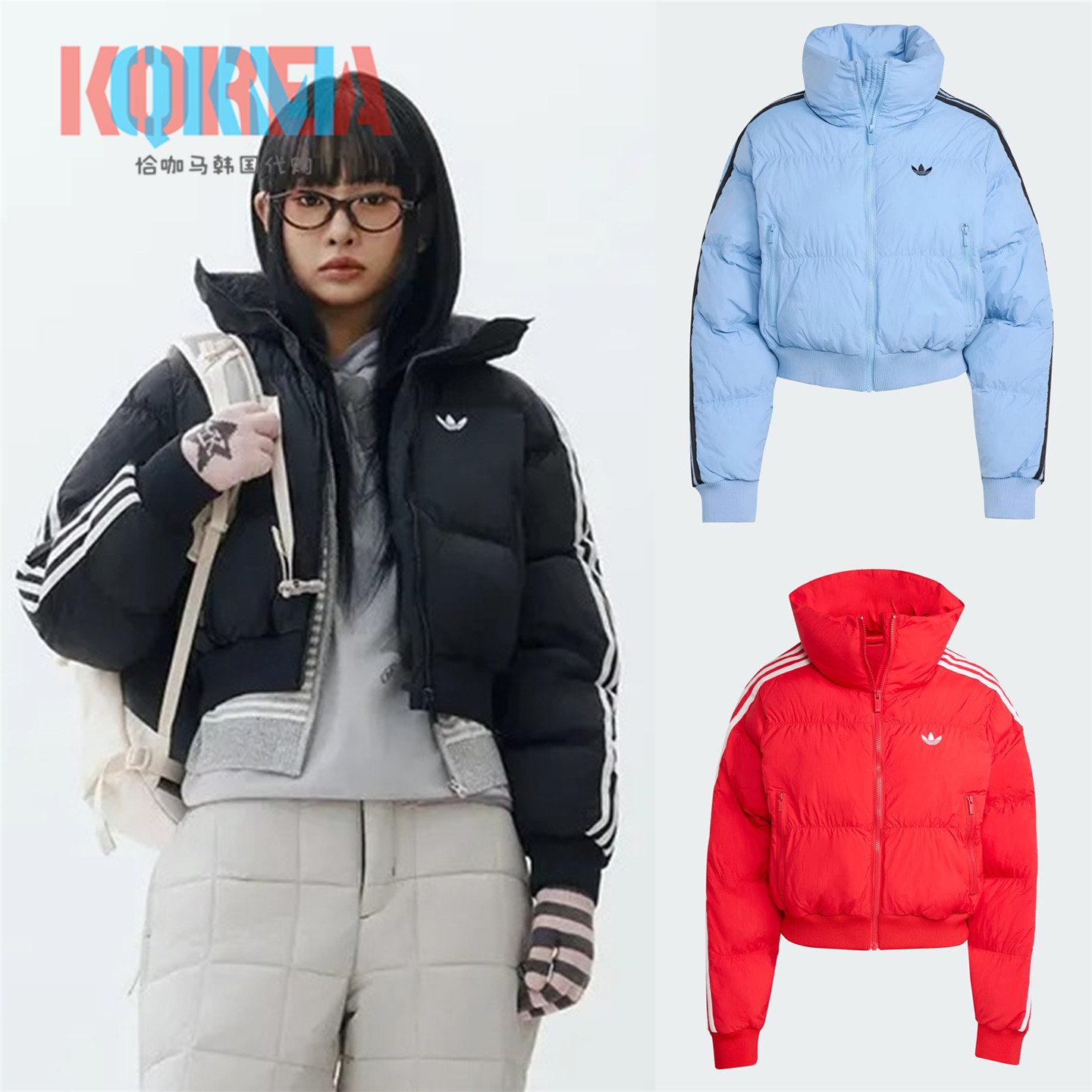 阿迪达斯三叶草女子运动棉服外套