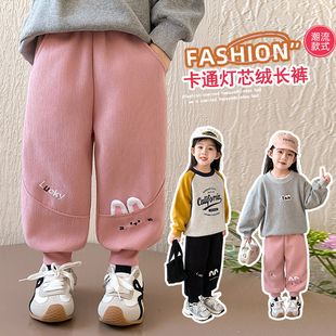儿童宽松洋气裤 女童秋冬款 长裤 2026新款 子中小童灯芯绒休闲运动裤
