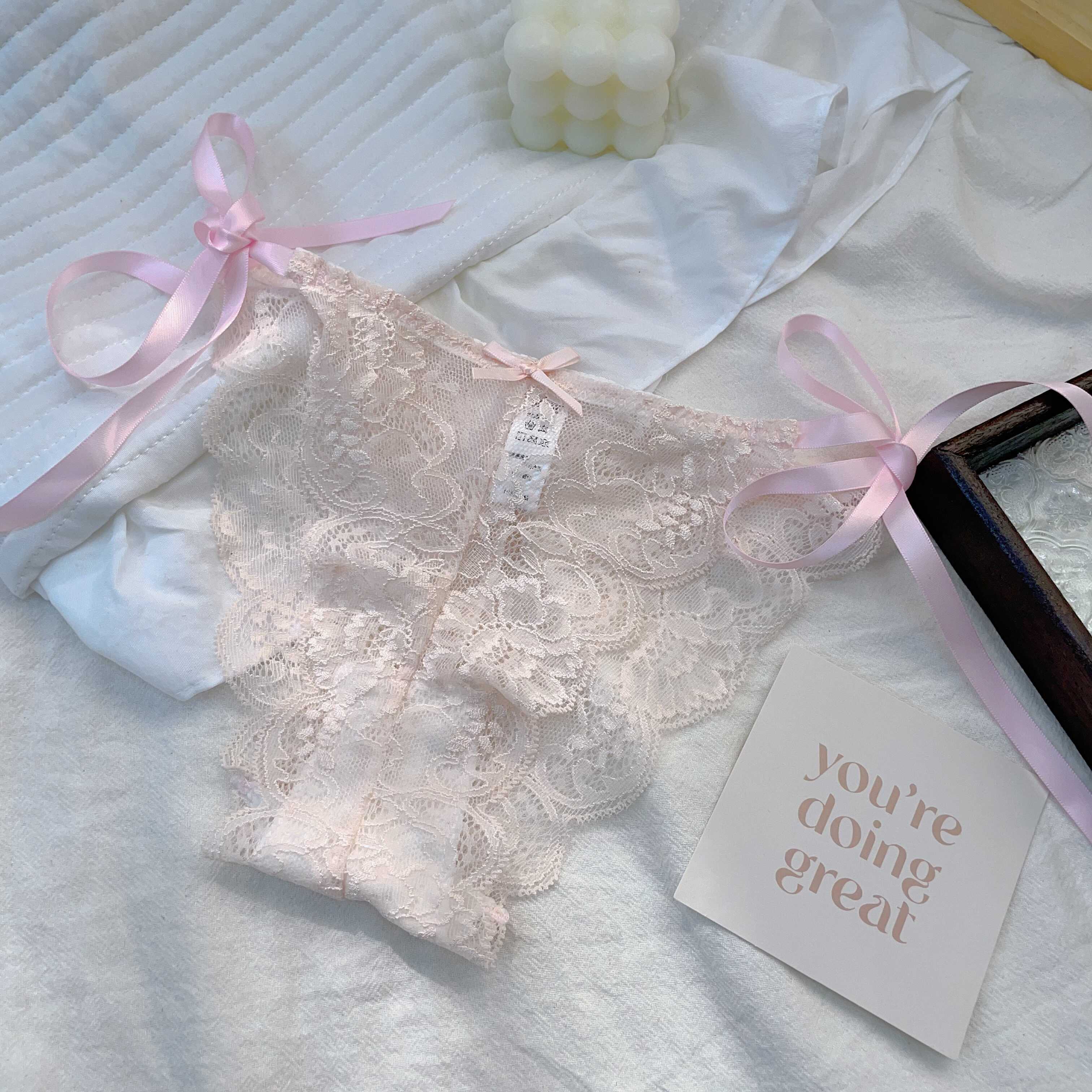 蕾丝新款纯欲细带两侧可解内裤