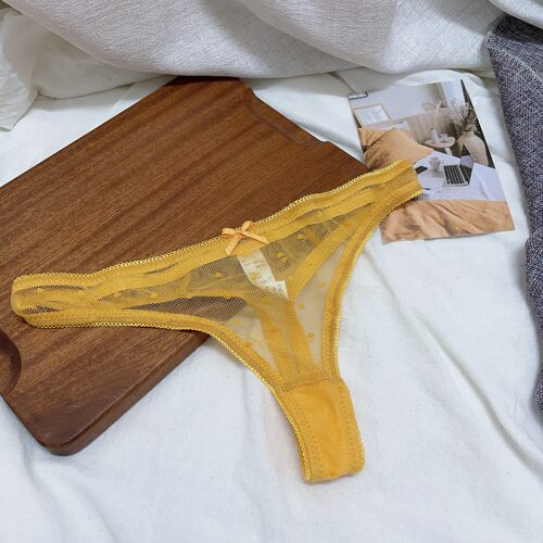 简约基础款法式内裤薄透明丁字裤