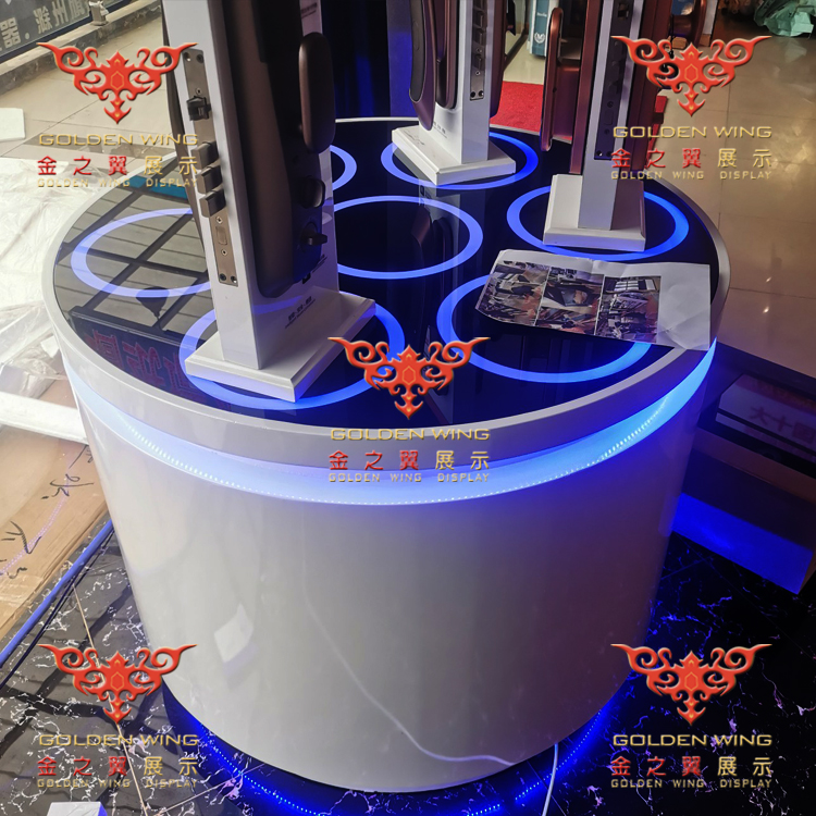 指纹锁圆形发光电动旋转展示台