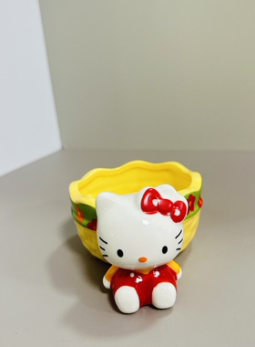 HelloKitty陶瓷筷子架多功能kitty摆件中古03年微瑕